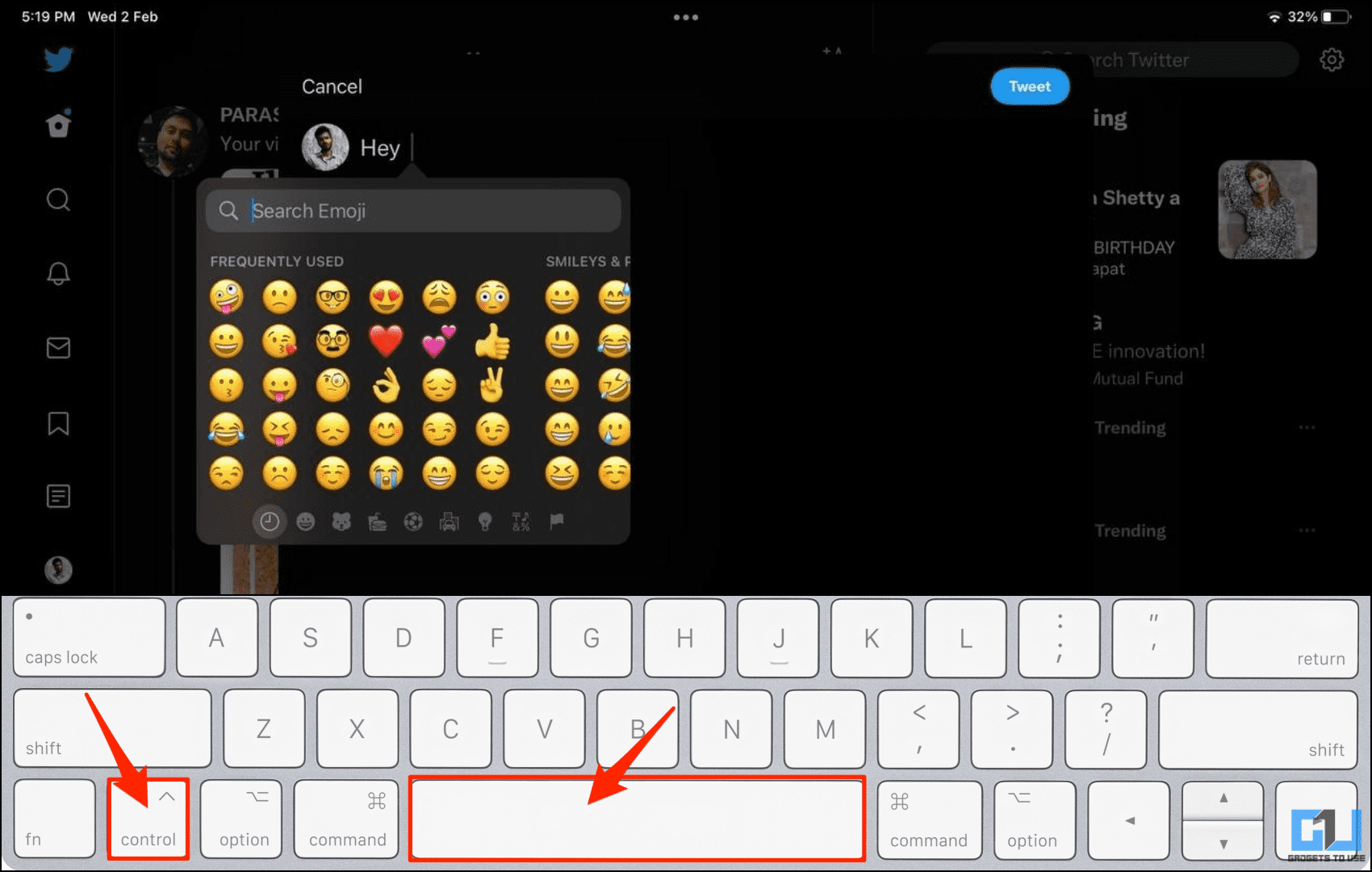 Apple iPad Keyboard Emoji Shortcut