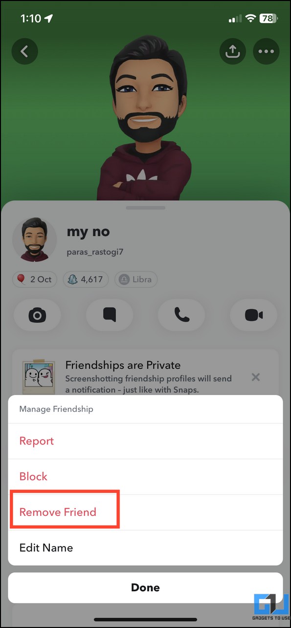 Difference between Block and Remove Friend on Snapchat