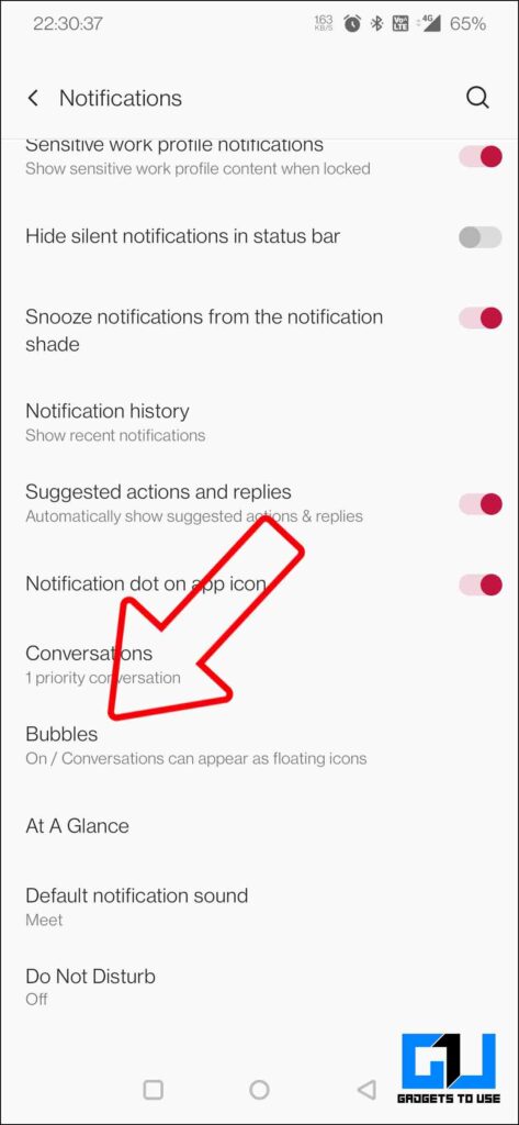 Disable Floating bubble Notification 