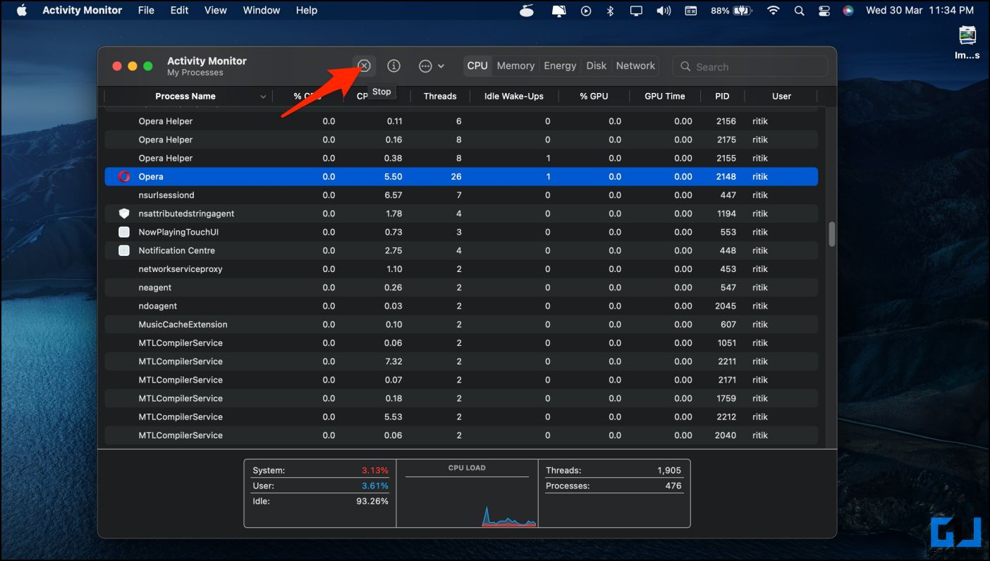 Kill Mac Apps Via Activity Monitor