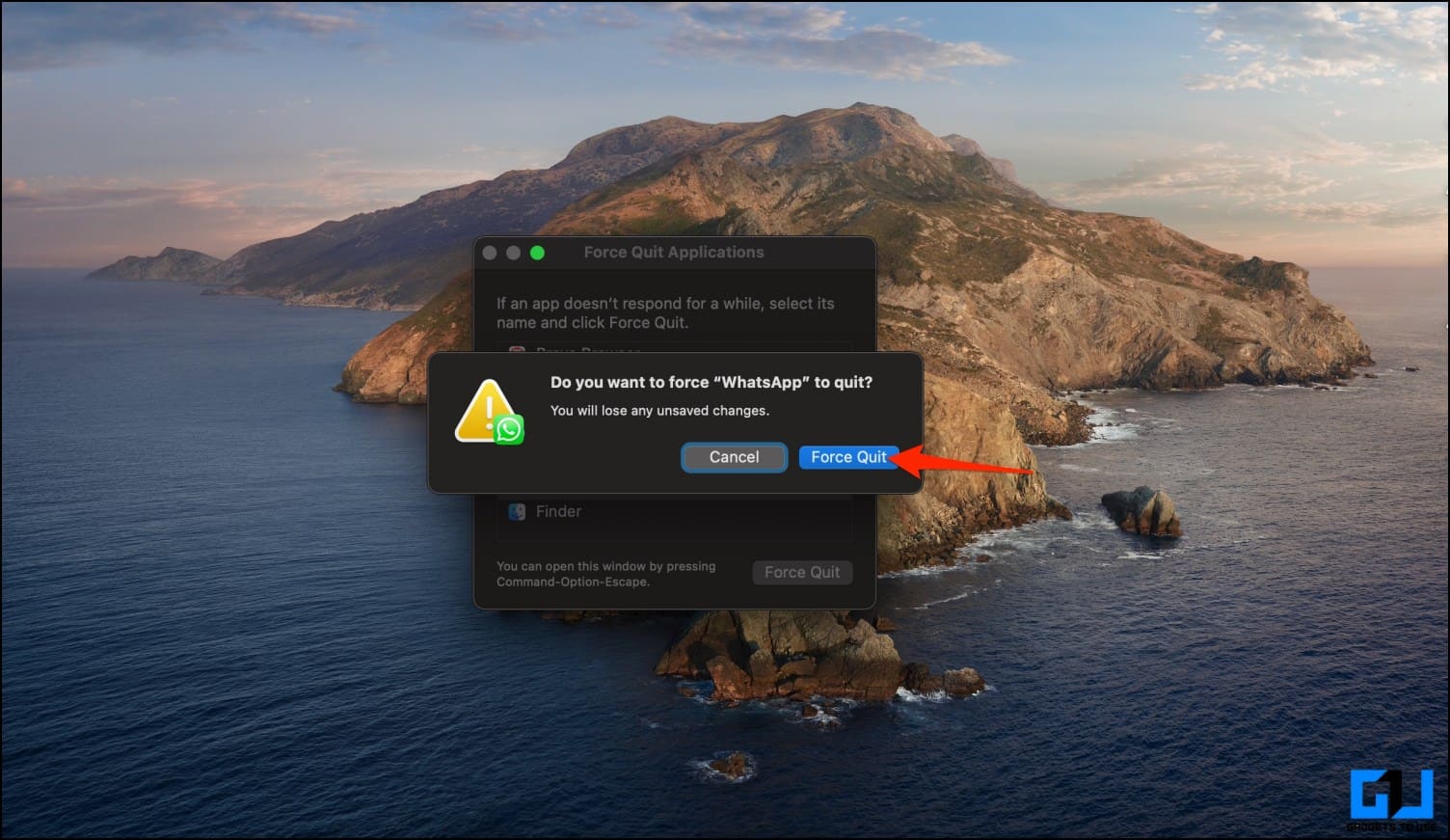 Force Quit WhatsApp Desktop Not Opening