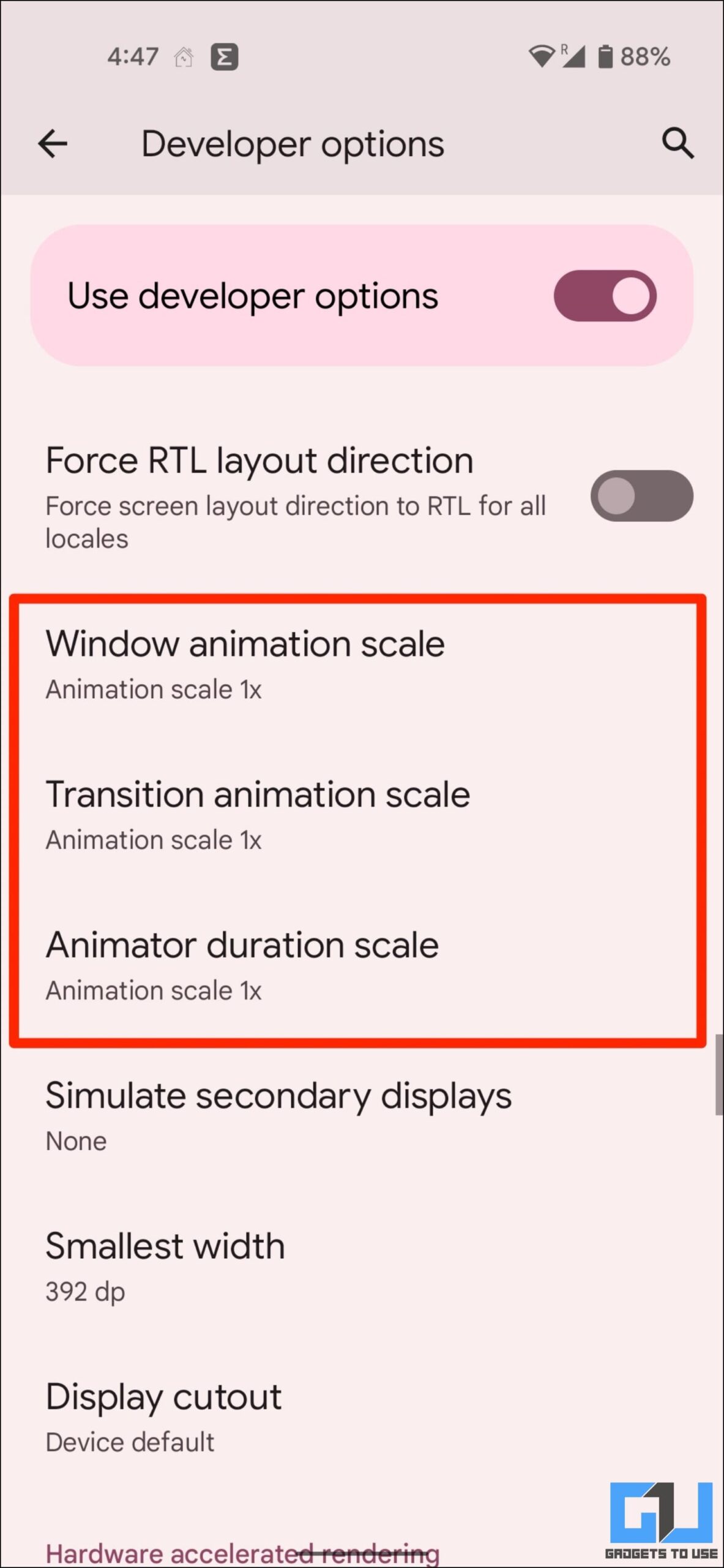 Reduce Animation to Speed Up Old Phone