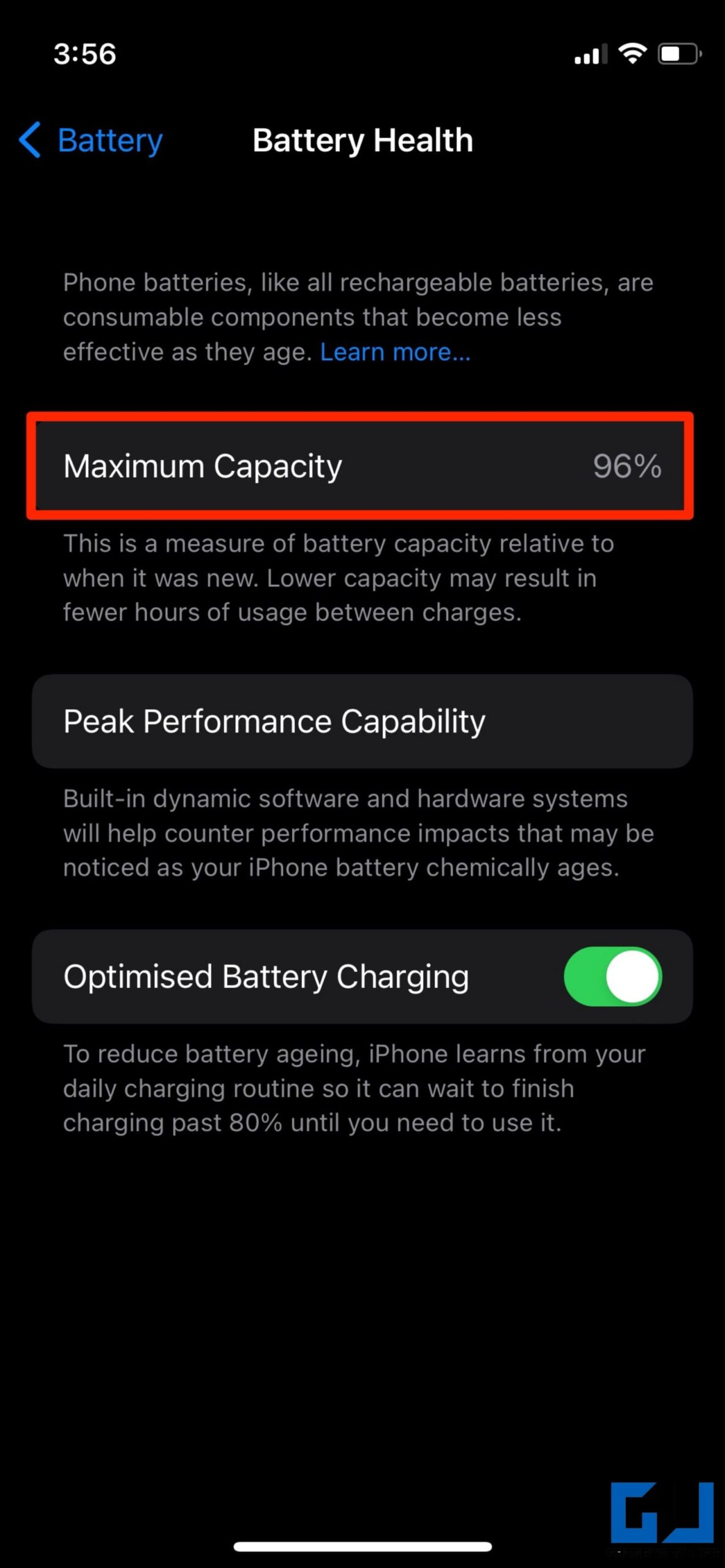 Battery Health on iOS
