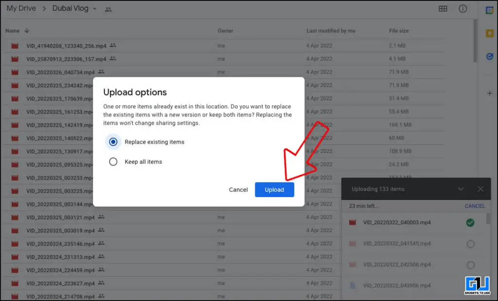 Google Drive Duplicate File Warning