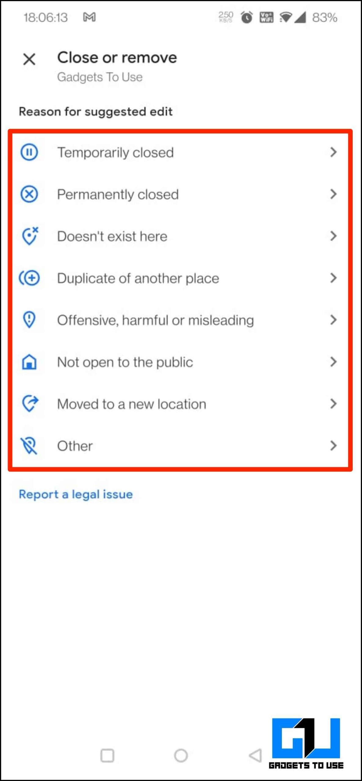 Remove Edit a Place in Google Maps