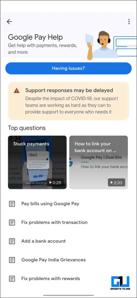 Contact Google Pay Customer Support