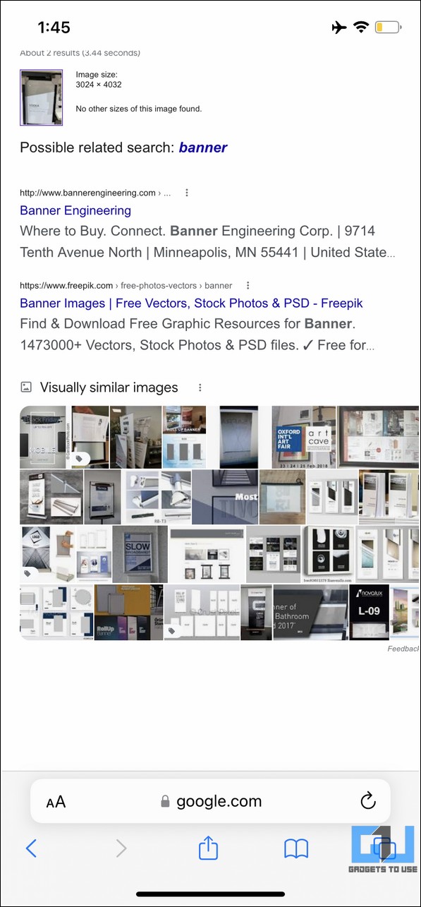 Reverse Image Search on Google