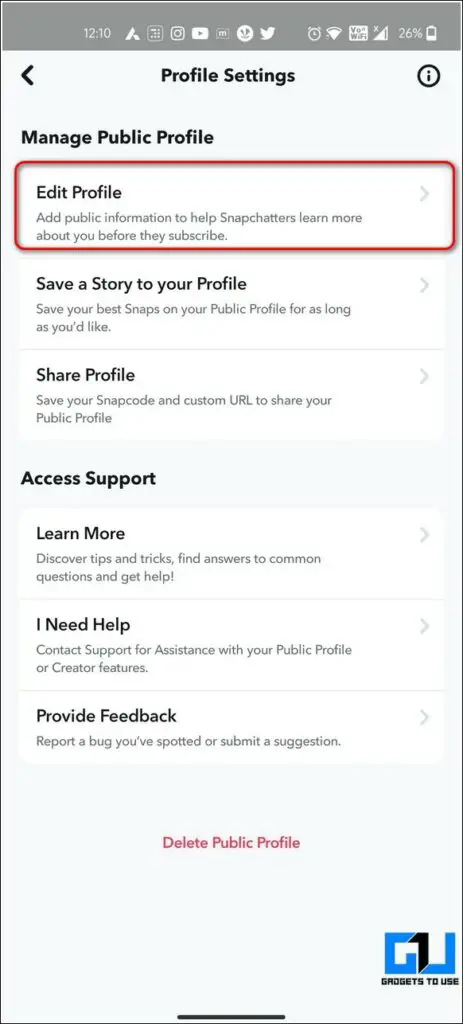 How To Create, Edit, And Delete Public Profile On Snapchat - Gadgets To Use