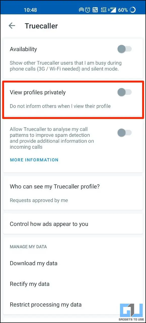 View Profiles Privately on Truecaller