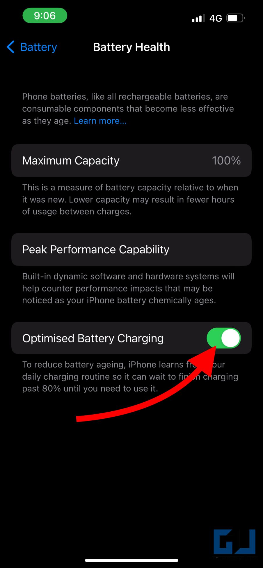 Turn Off Optimized Battery Charging iOS