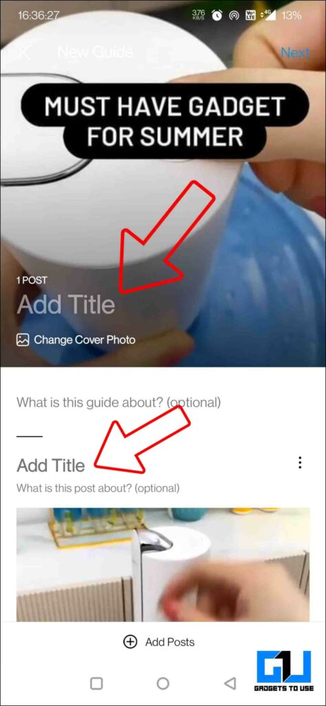 Add Title and Description To Instagram Guide