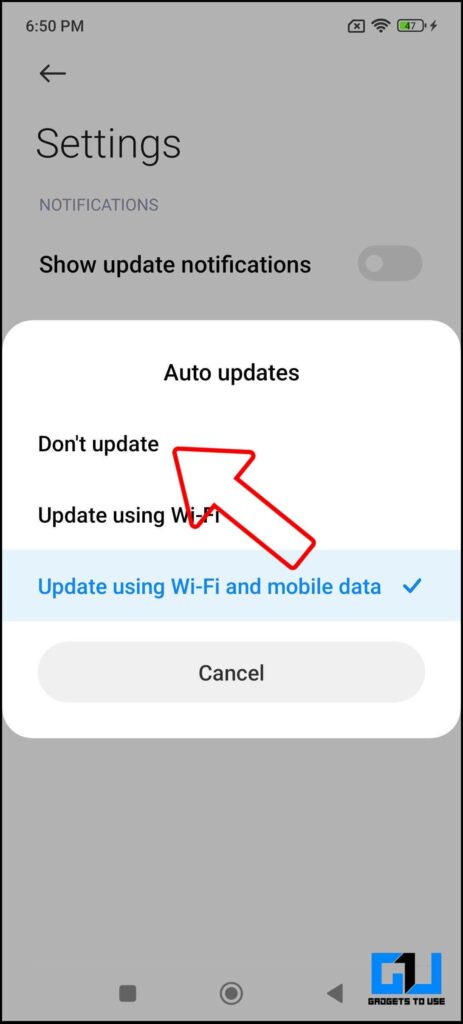 Change Auto Update System Apps Updater in MIUI