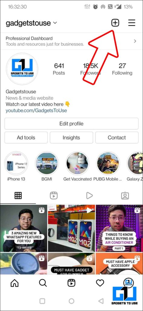 Create New Instagram Post From Profile