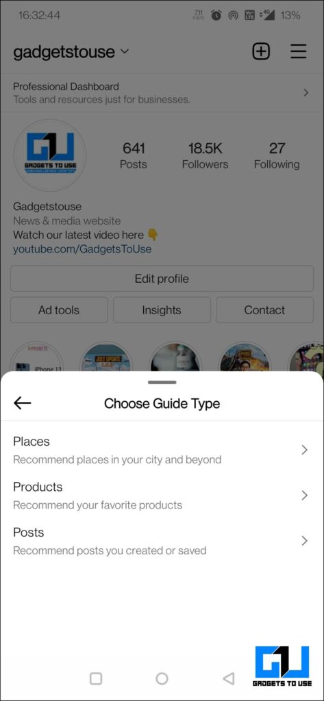 Instagram Guide Category