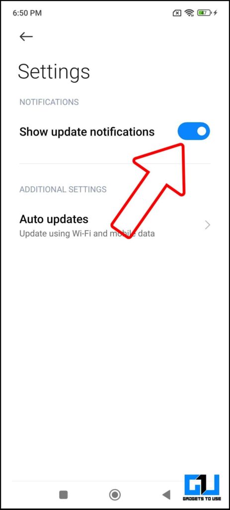 Disable System Apps Update Notification in MIUI