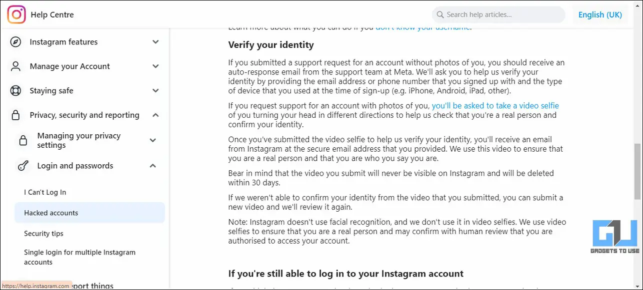 Recover Hacked Instagram Account