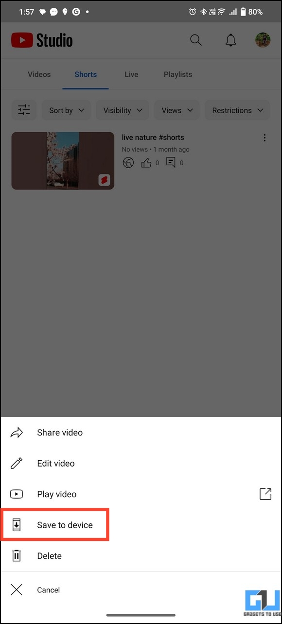 Download YouTube Shorts on Android