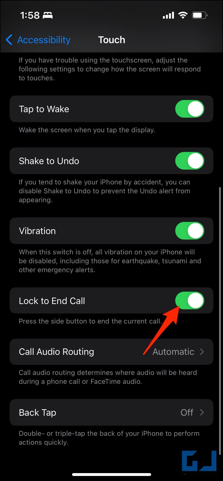 Disable Lock to End Call with iPhone Power Button