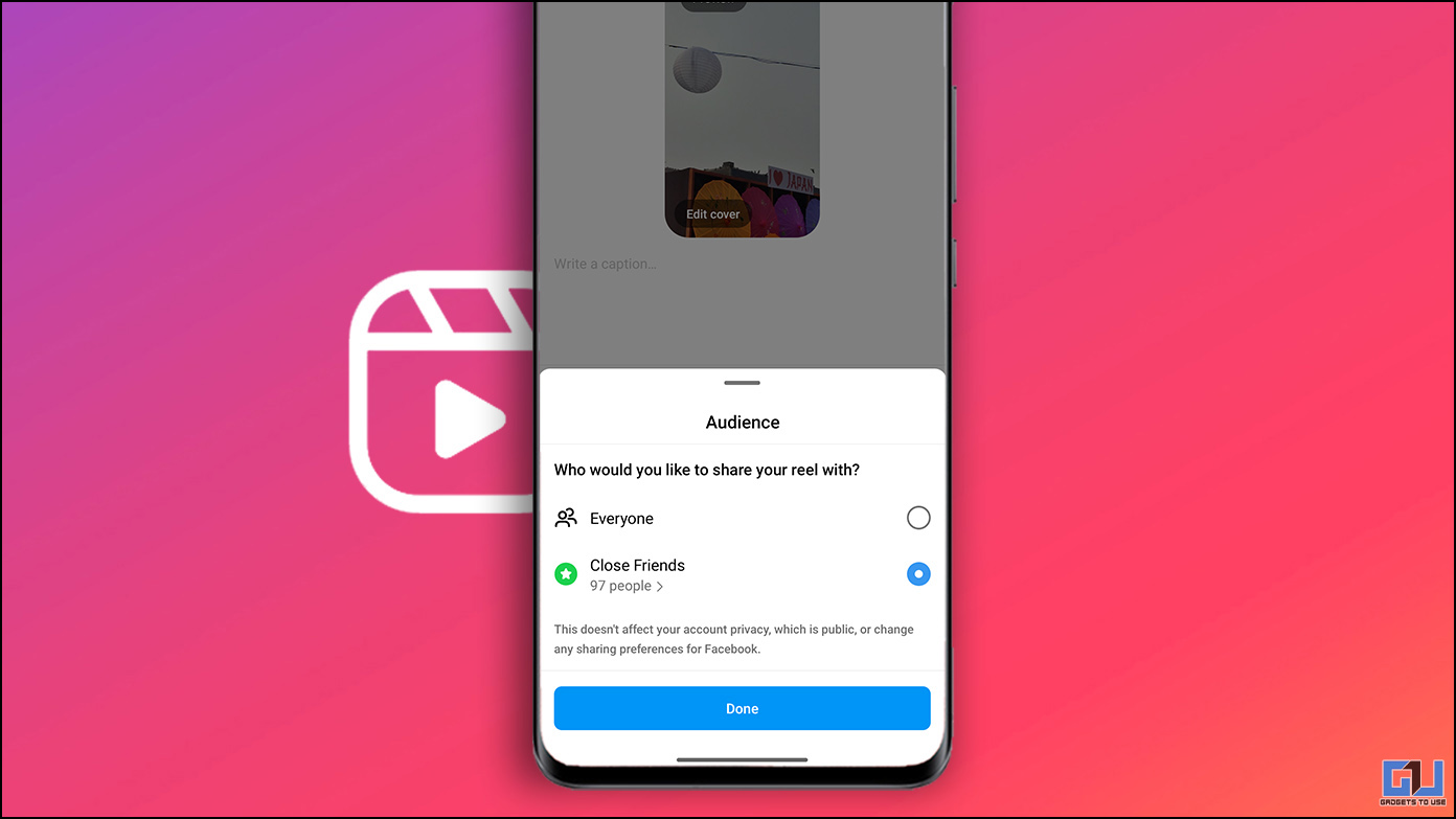 Hide Instagram Reels from public and post it privately