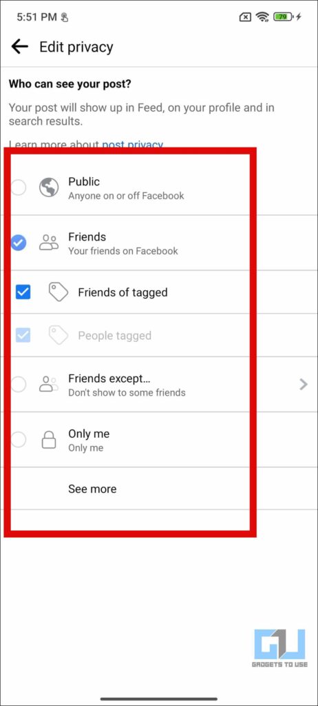 Change Facebook post privacy