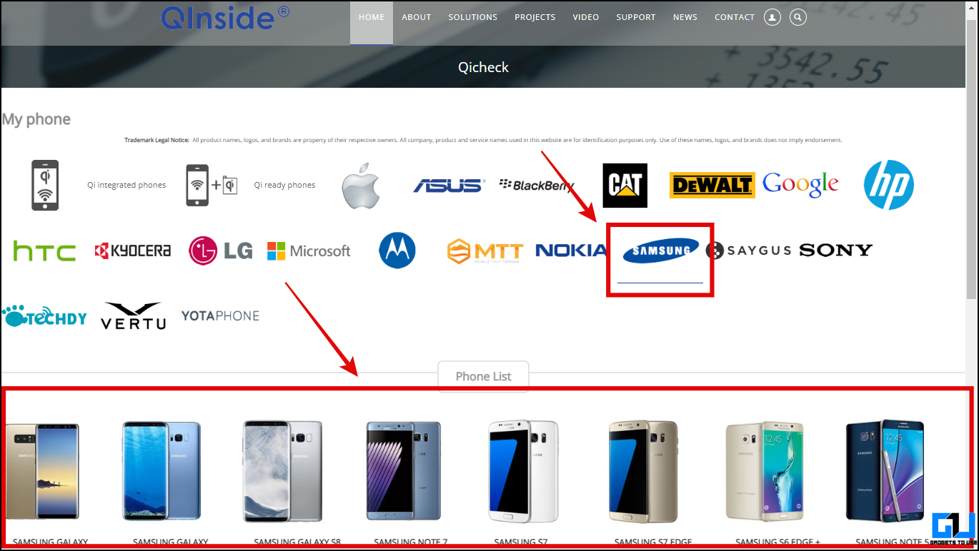 check wireless charging support