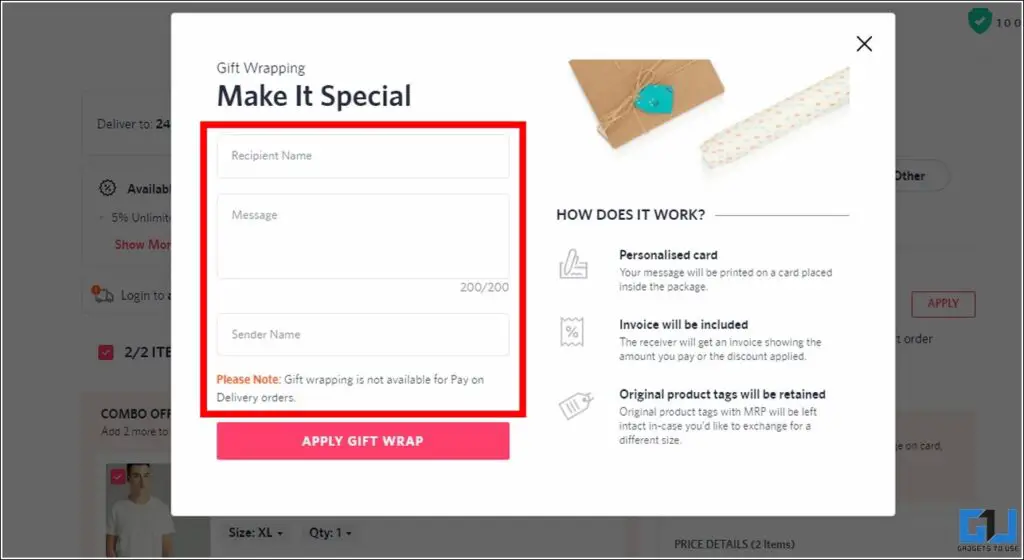 3 Ways to Send a Custom Message with Amazon or Flipkart Order Gadgets