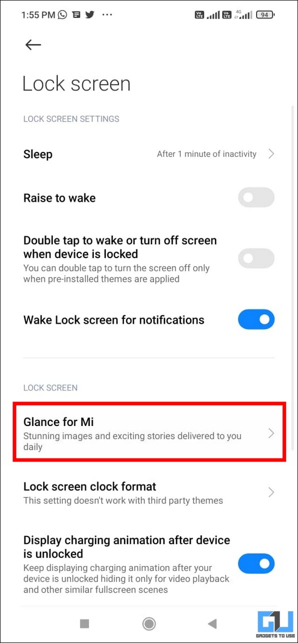 Remove or Disable Glance Screen in Xiaomi