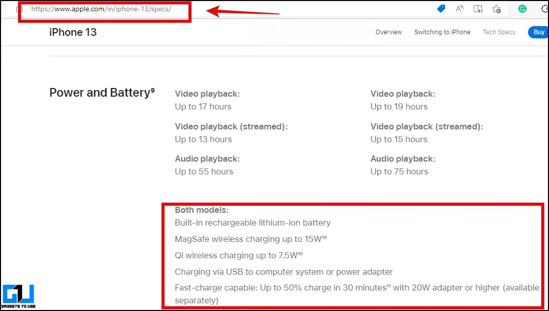 check wireless charging support