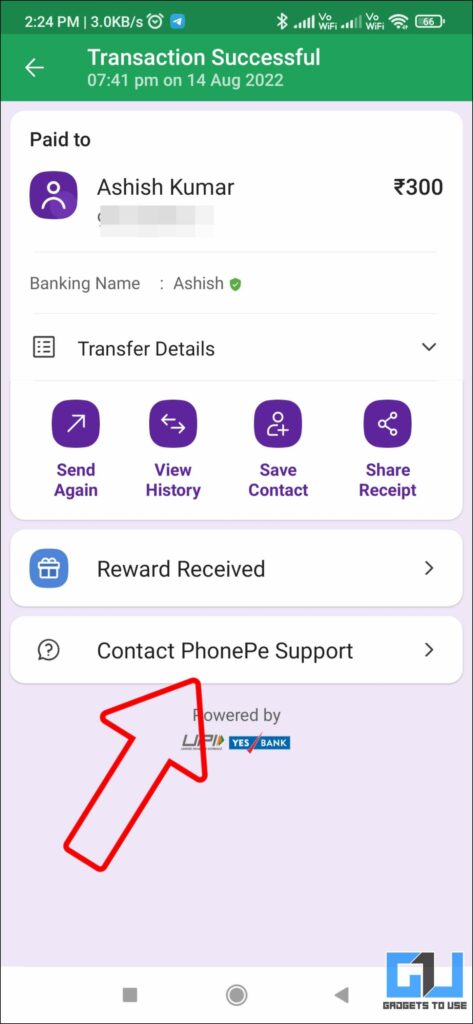 Get refund in wrong PhonePe UPI