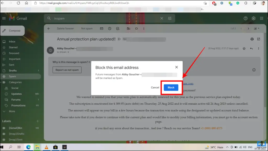 Block Emails with Gmail Word or phrase