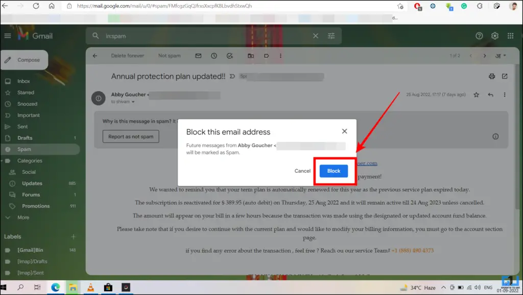 Blocca le email con la parola o la frase Gmail