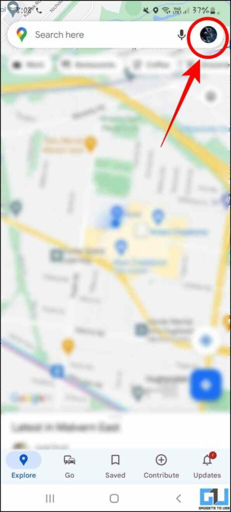 Share live location on Google maps