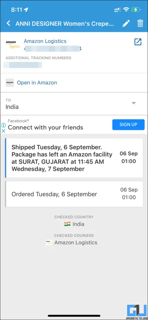 Track Amazon order