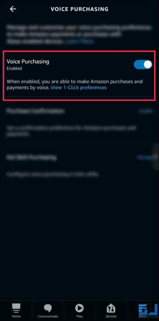 Disable Alexa Voice Purchases