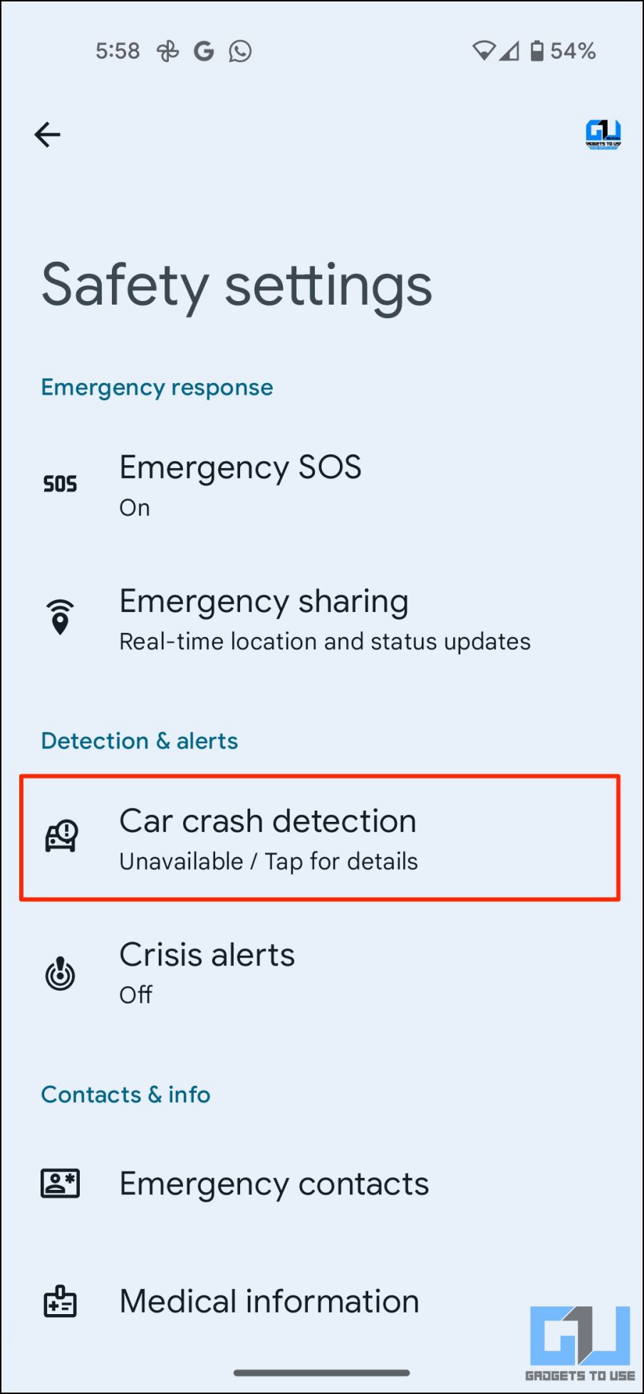 Enable Pixel Car Crash Detection