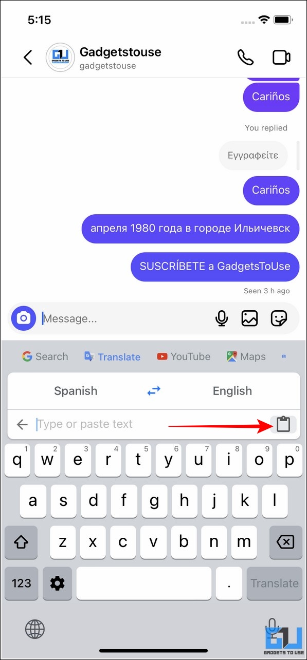 Translate Instagram Direct Message