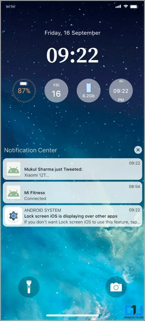 iOS 16 Lock Screen on Android