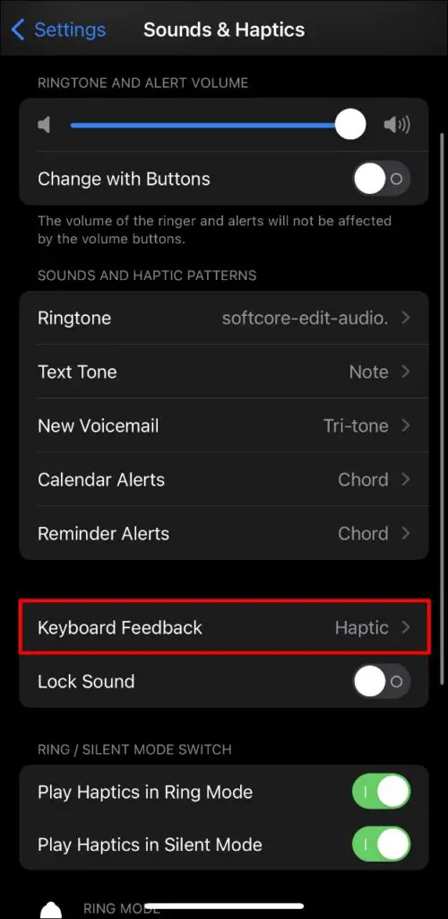 Enable Keyboard Haptic Vibration iPhone