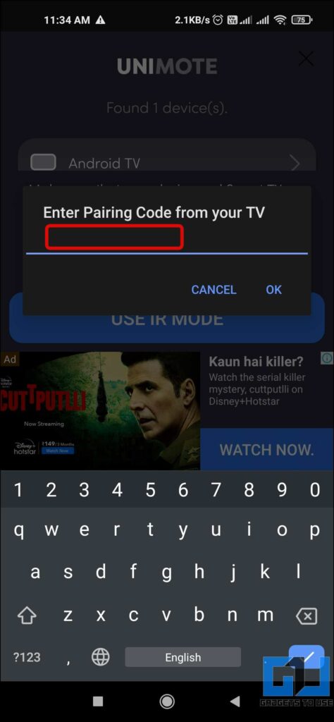 Control TV via WiFi Remote