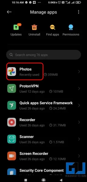 delete search history google photos