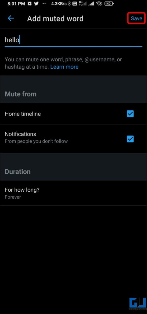 Mute Words on Mobile To Block Spam Replies On Your Tweet on Twitter