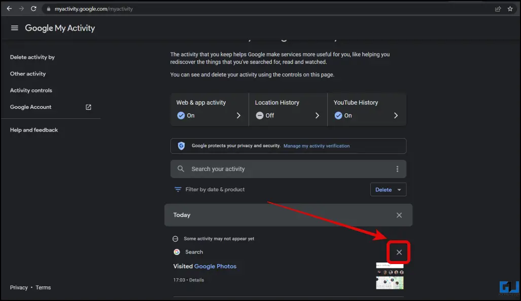 Delete Search History Google Photos