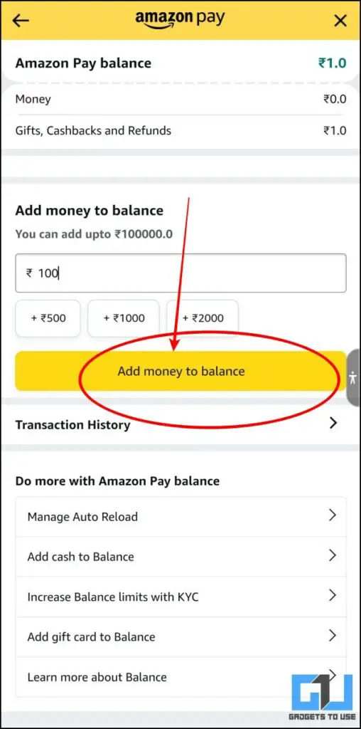 Add money to Amazon Pay using Alexa Voice