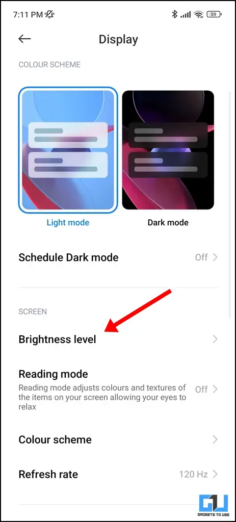 Increase brightness on phone