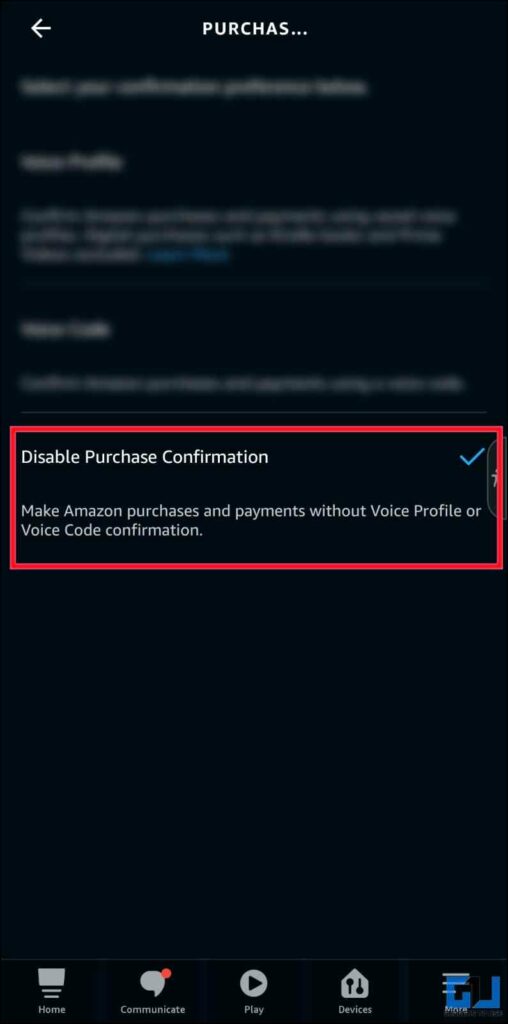 Disable Alexa Voice Purchases