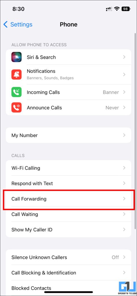 stop call forwarding on iphone