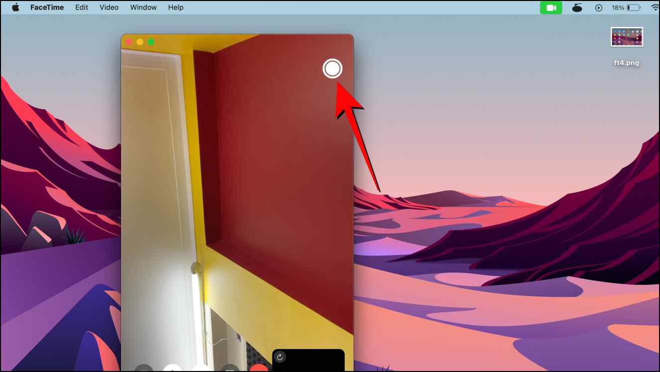 Click FaceTime Live Photo on Mac