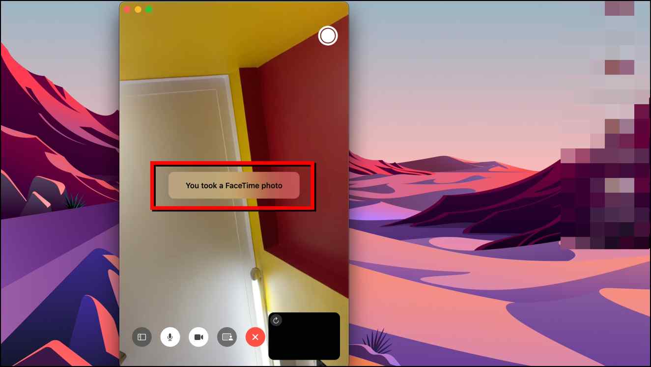 Click FaceTime Live Photo on Mac