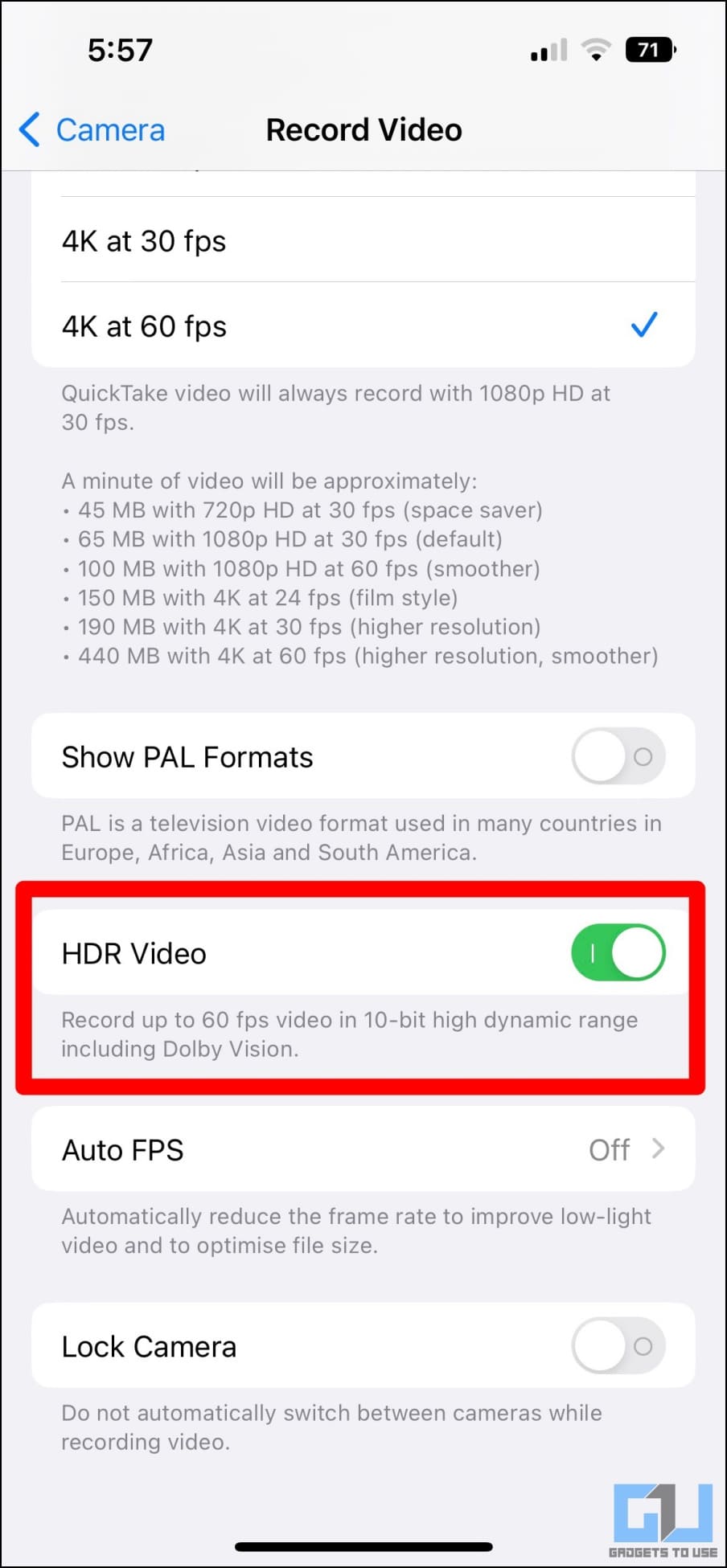Record Reels Videos in 4K HDR