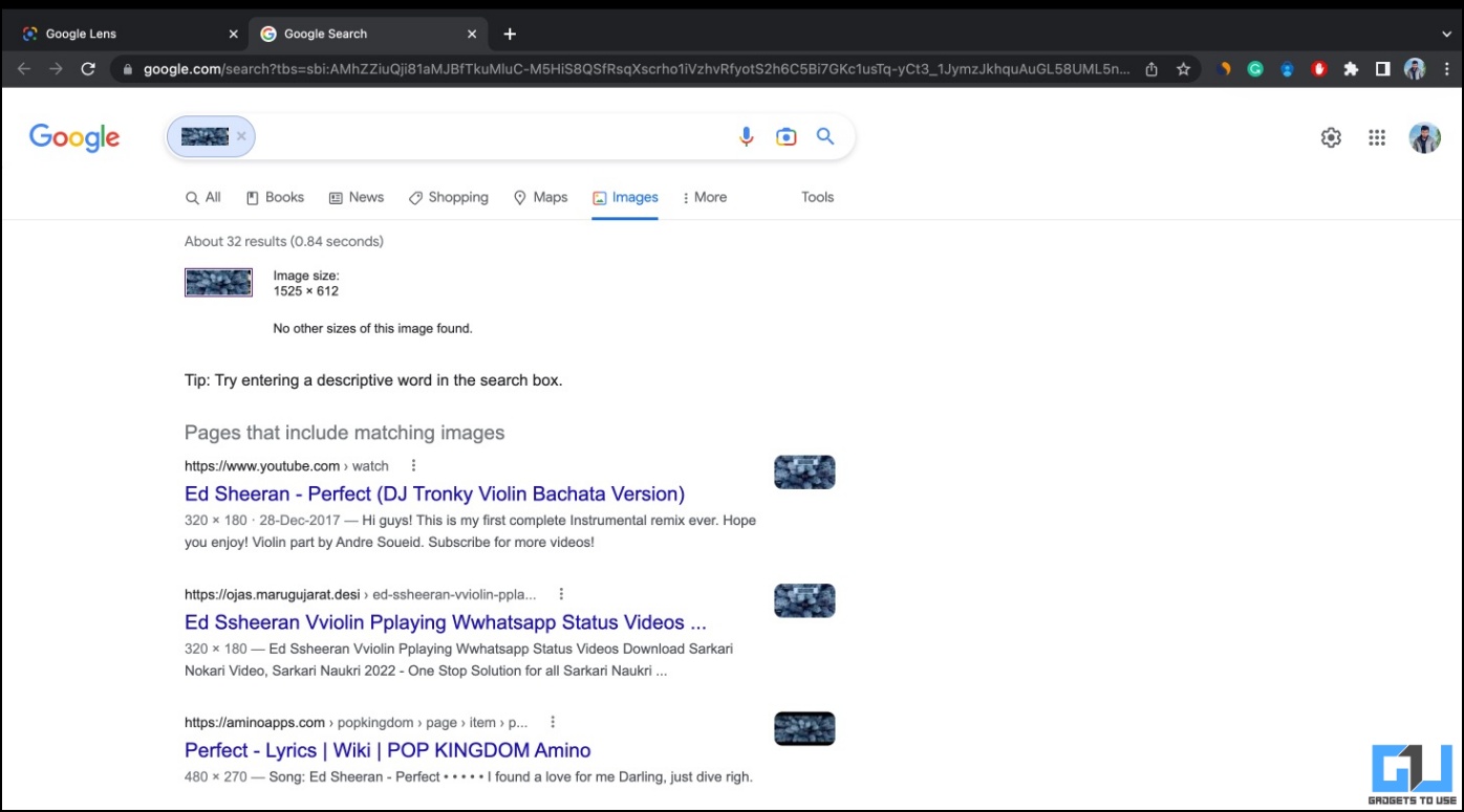 Reverse Search Video on Google Images